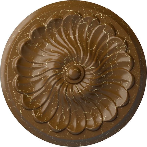 Ekena Millwork Flower Spiral Ceiling Medallion (Fits Canopies up to 2"), 12 1/4"OD x 2 1/4"P, Smokey Topaz Crackle CM12FLSTC - main